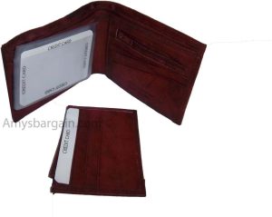 2-in-1 Wine Leather Man's Wallet 9 Card Spaces 2 ID windows 3 bill pockets new - Image 4