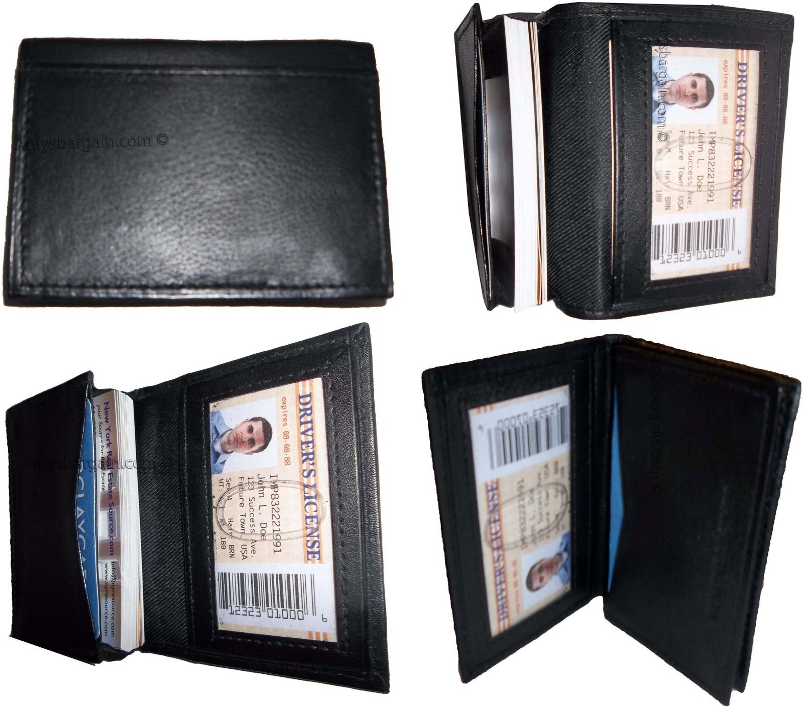 2 women men's Leather Business Credit Card ID card case fifty cards holder bnwt - Image 3