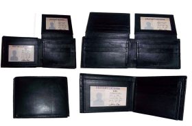 4 Man's Leather Wallet 12 Credit card Holder 2 ID 2 Bifold slots Black Unbranded