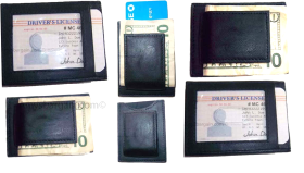 6 Leather Money Clip Credit card/ID holder wallet with magnetic money clip BN