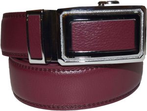 Burgund Leather Men’s Belt XL Automatic lock Dress / Casual belt adjustable belt - Image 6