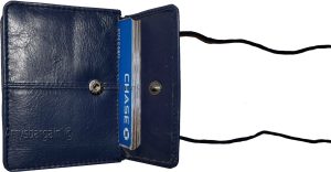 Business card case card holder w/ neck string 30 business cards clear ID window - Image 3