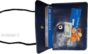 Business card case card holder w/ neck string 30 business cards clear ID window - Image 4