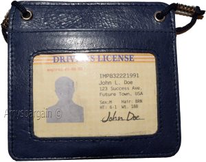 Business card case card holder w/ neck string 30 business cards clear ID window - Image 5