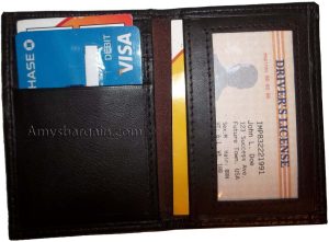 Business card case new slim leather credit business card case 2 ID 3 Card spaces - Image 7