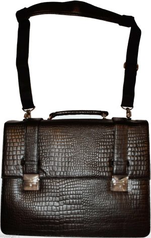 Crocodile Skin Printed Leather Briefcase Black Business Attaché case New sac bag - Image 11