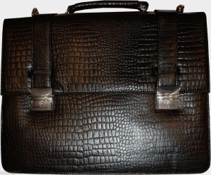 Crocodile Skin Printed Leather Briefcase Black Business Attaché case New sac bag - Image 12