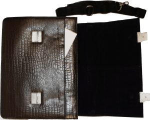 Crocodile Skin Printed Leather Briefcase Black Business Attaché case New sac bag - Image 5