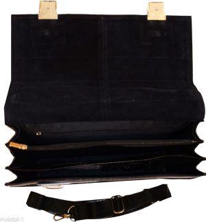 Crocodile Skin Printed Leather Briefcase Black Business Attaché case New sac bag - Image 7