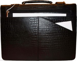 Crocodile Skin Printed Leather Briefcase Black Business Attaché case New sac bag - Image 8