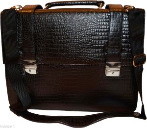 Crocodile Skin Printed Leather Briefcase Black Business Attaché case New sac bag - Image 9