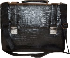 Crocodile Skin Printed Leather Briefcase Black Business Attaché case New sac bag - Image 10