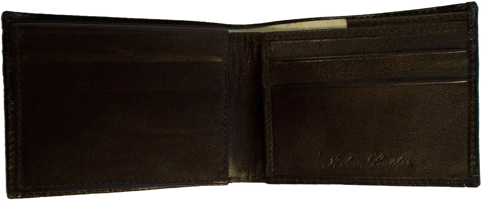 Crocodile Skin Printed brown leather man's bi fold wallet 2 bil slots 6 card ID - Image 3