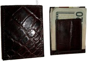 Crocodile skin printed leather money clip Leather Credit card bills holder new