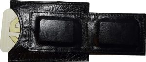 Crocodile skin printed leather money clip black bifold billfold new lot of 3 - Image 9