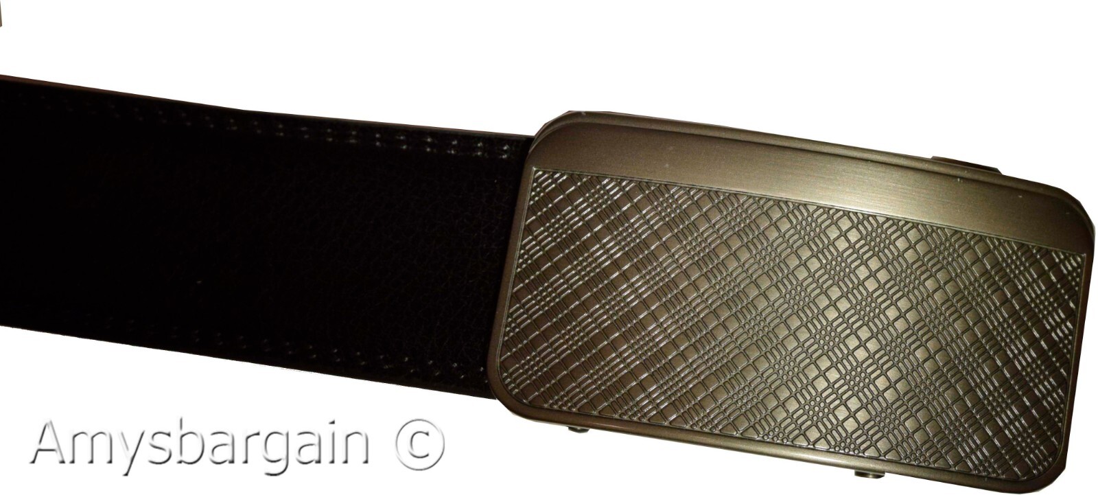 Genuine leather men's ratchet belt men’s casual adjustable automatic buckle 50”* - Image 7