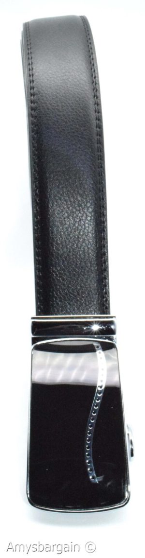 Genuine leather men's ratchet belt men’s casual adjustable automatic buckle 50” - Image 9