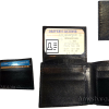 Italian Styled Woven Printed Leather man's bi fold wallet 2 billf slot 6 card ID