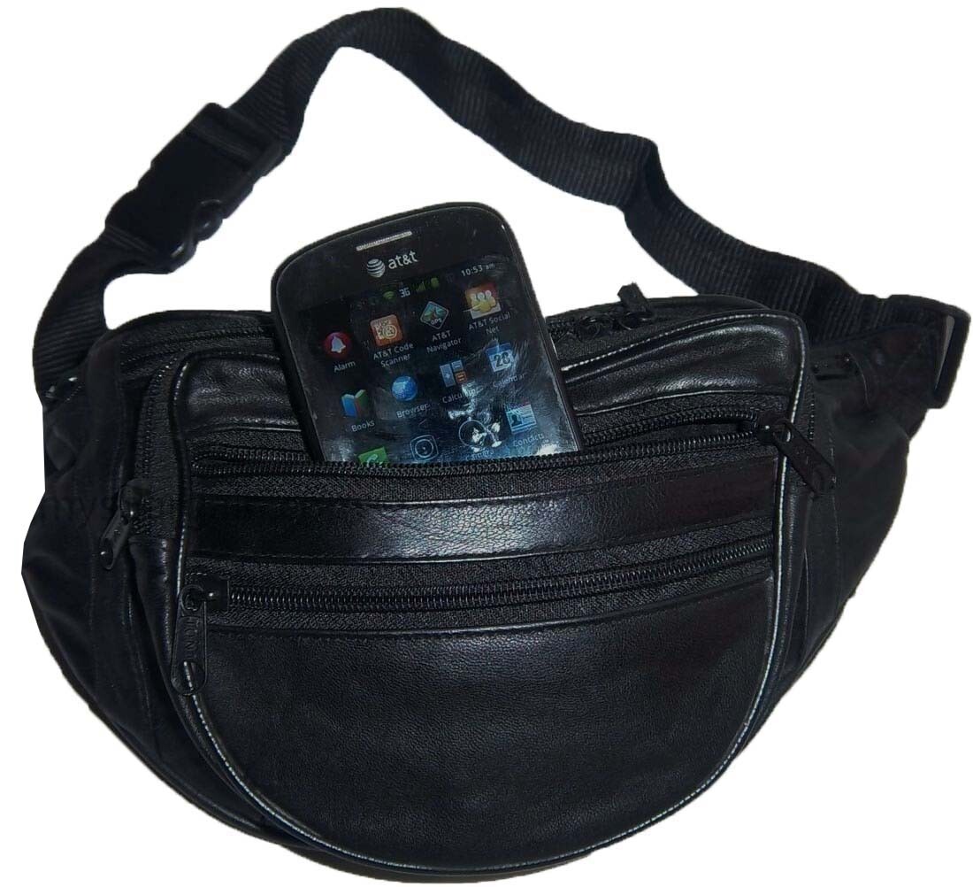 Lat of 2 New Leather waist pouch waist bag leather bag new Fanny pack strap bag - Image 8