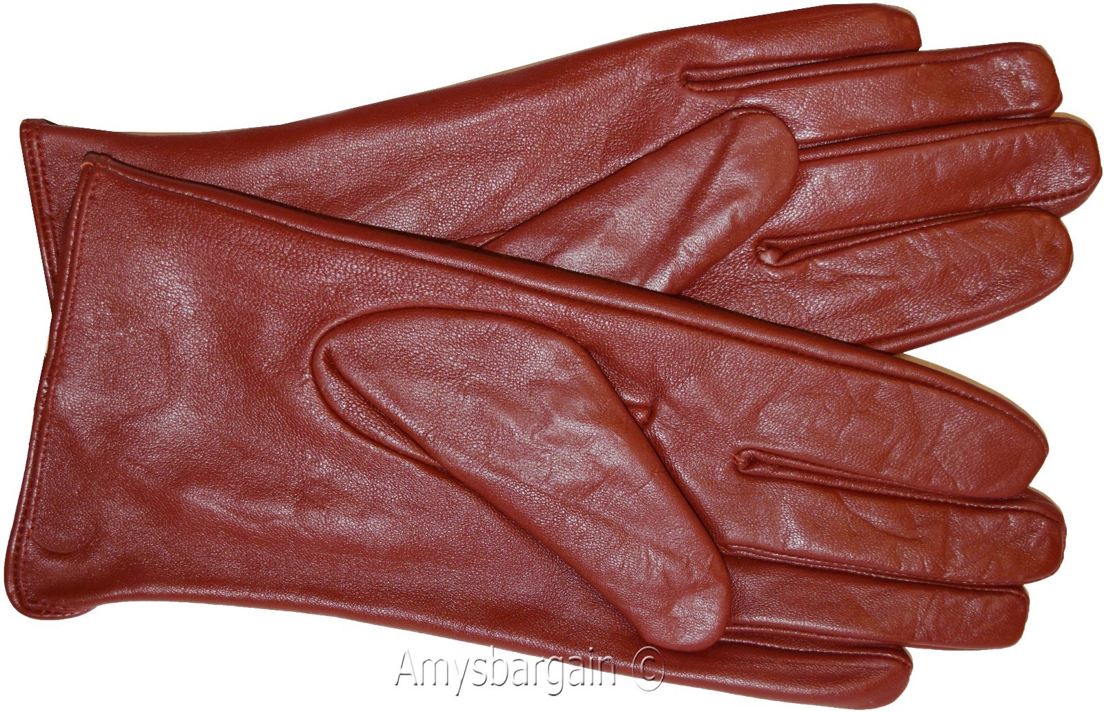Leather gloves. Woman's Size (L) Red Leather Red winter Gloves. Dress Gloves BN - Image 11