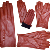 Leather gloves. Woman's Size (L) Red Leather Red winter Gloves. Dress Gloves BN