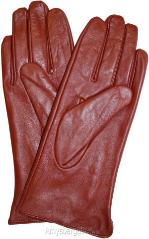 Leather gloves. Woman's Size (L) Red Leather Red winter Gloves. Dress Gloves BN - Image 12