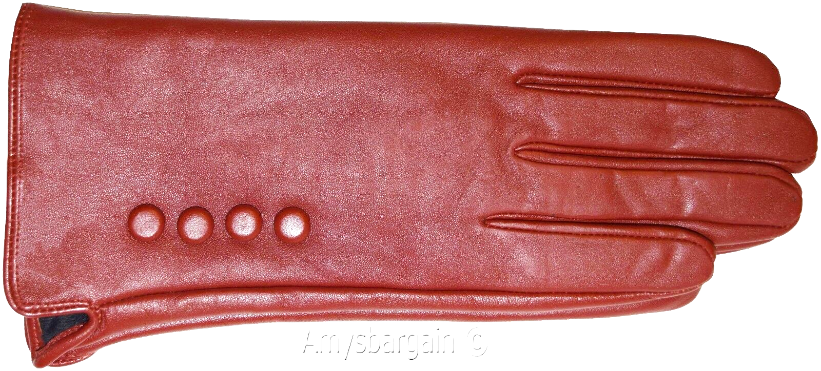 Leather gloves. Woman's Size (L) Red Leather Red winter Gloves. Dress Gloves BN - Image 6