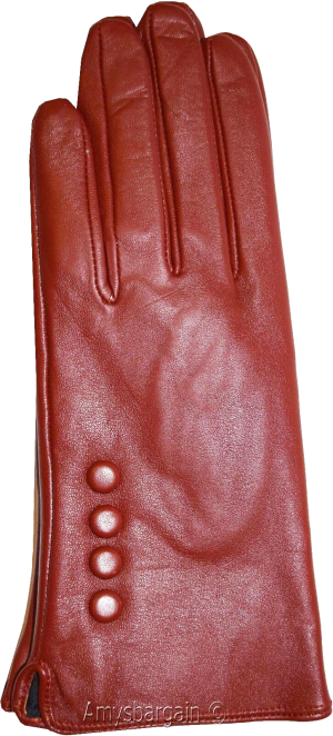 Leather gloves. Woman's Size (L) Red Leather Red winter Gloves. Dress Gloves BN - Image 7