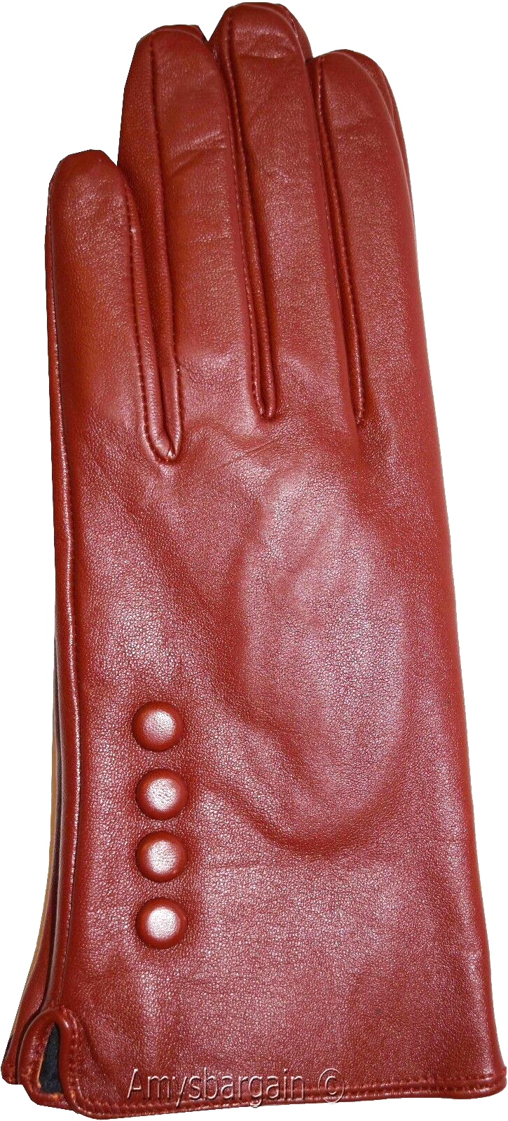 Leather gloves. Woman's Size (L) Red Leather Red winter Gloves. Dress Gloves BN - Image 7