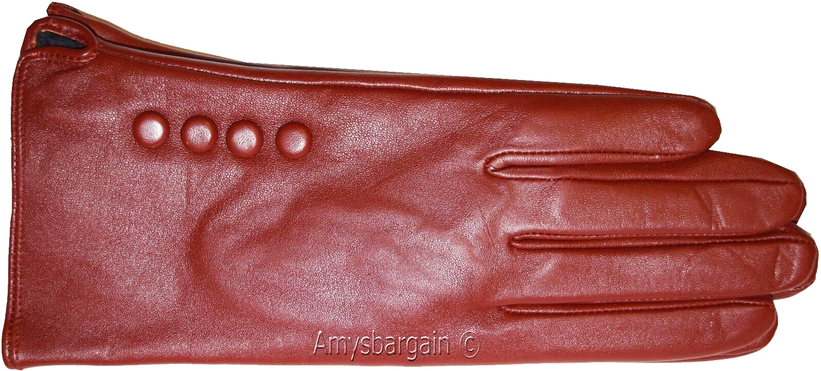 Leather gloves. Woman's Size (L) Red Leather Red winter Gloves. Dress Gloves BN - Image 8