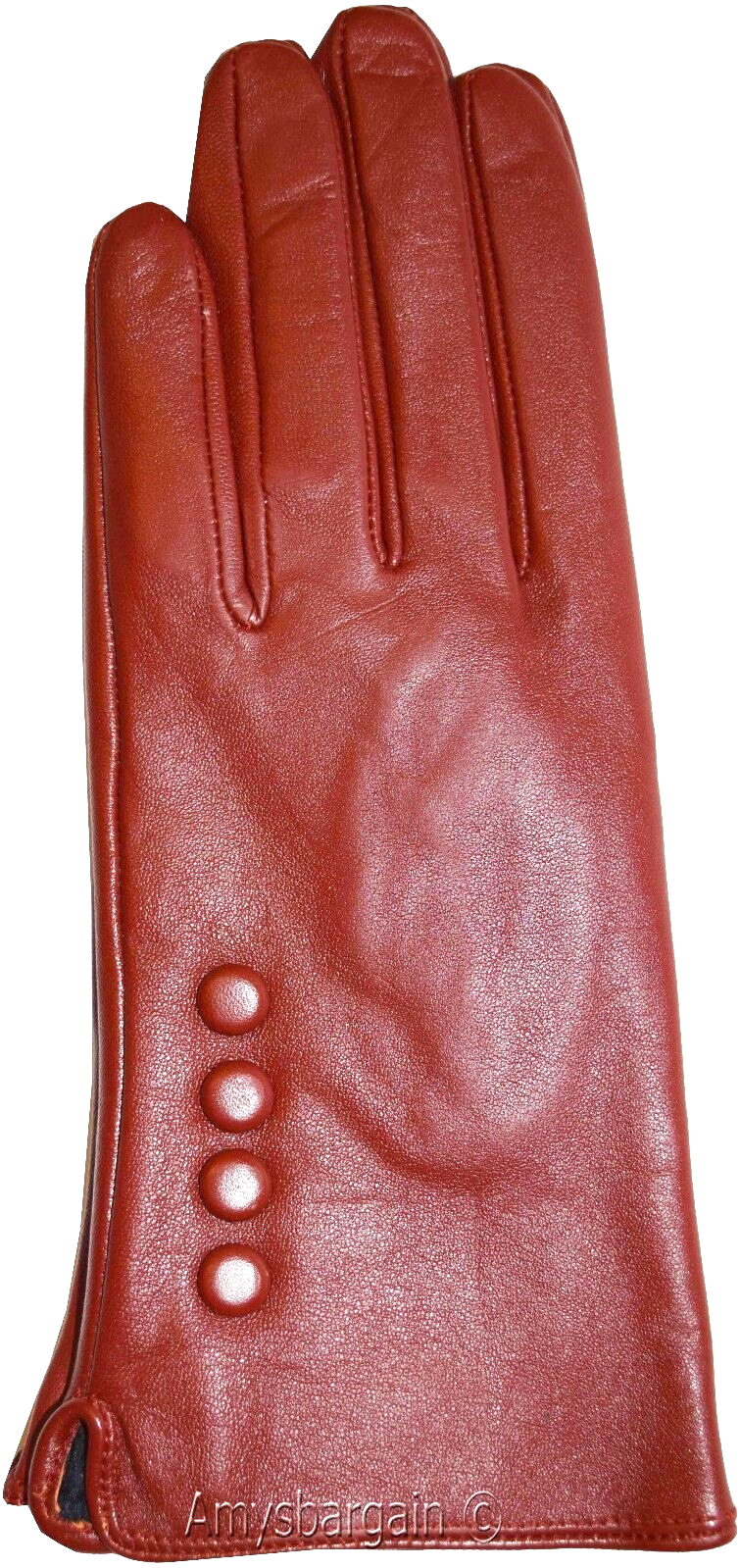 Leather gloves. Woman's Size (L) Red Leather Red winter Gloves. Dress Gloves BN - Image 9