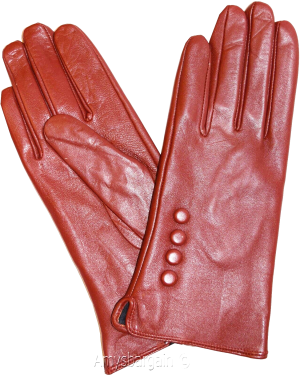 Leather gloves. Woman's Size (L) Red Leather Red winter Gloves. Dress Gloves BN - Image 10