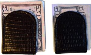 Lizard skin printed leather money clip, genuine leather money clip brand new