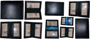Lot of 10 New Slim Leather Business/Credit Card ID card. picture Holder 2 IDs #1