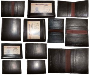 Lot of 12. Leather Business ID card case 6 card holder, New Slim Brown card case