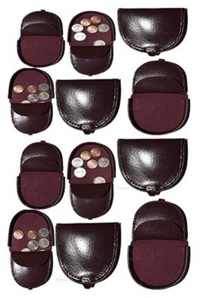 Lot of 12 New Burgundy Leather change purse, Coin case, Coin holder, change case
