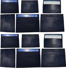 Lot of 12 New Leather business card case 7 Credit card ID card Blue card case BN