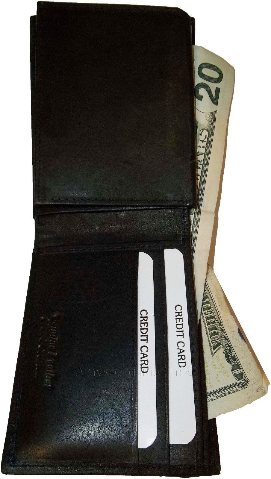 Lot of 12 New style leather man's wallet 2 bill slots 1 zip 4 credit cards ID BN - Image 11