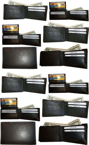 Lot of 12 New style leather man's wallet 2 bill slots 1 zip 4 credit cards ID BN - Image 5