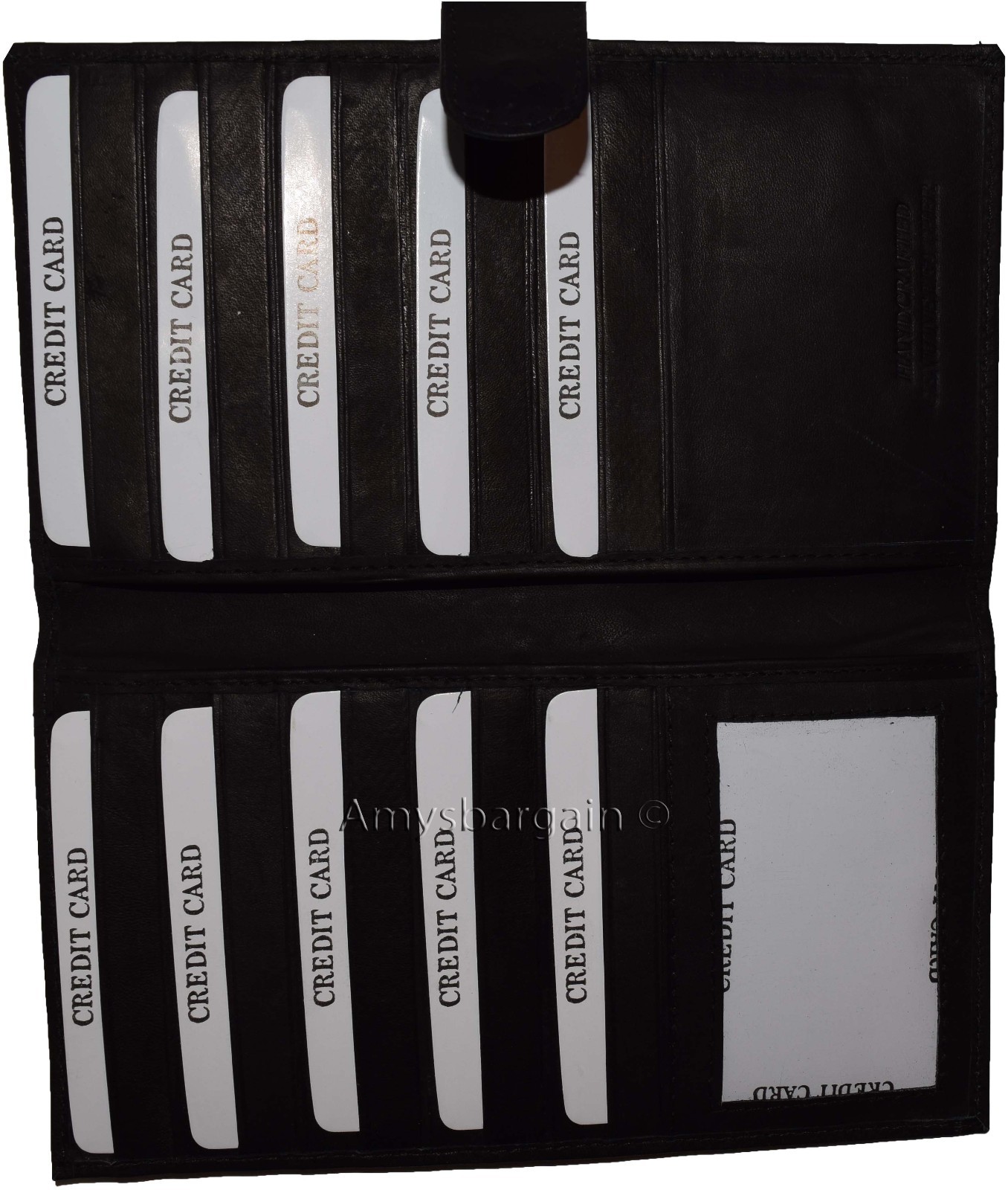 Lot of 12 leather checkbook cover Black credit card ID wallet 19 Cards Brand New - Image 11