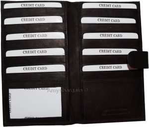 Lot of 12 leather checkbook cover Black credit card ID wallet 19 Cards Brand New - Image 7