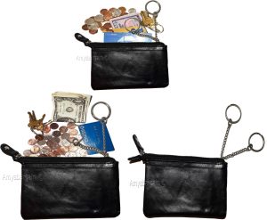 Lot of 2. Change Purse, Leather mini wallet, Card case, Zip coin case, key ring - Image 11