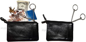 Lot of 2. Change Purse, Leather mini wallet, Card case, Zip coin case, key ring - Image 9