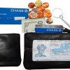Lot of 2 Leather Change Purse bag Ladies mini pocket business card case kay ring