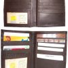 Lot of 2 Leather Hipster wallet billfold brown bifold zip coin purse wallet BN.