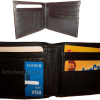 Lot of 2 Men's Bifold genuine leather Wallet Brown 2 Billfold pockets  14 card