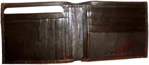 Lot of 2 Men's Bifold genuine leather Wallet Brown 2 Billfold pockets 14 card - Image 11