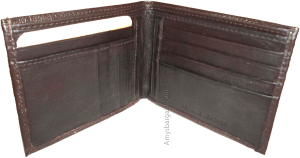 Lot of 2 Men's Bifold genuine leather Wallet Brown 2 Billfold pockets 14 card - Image 8