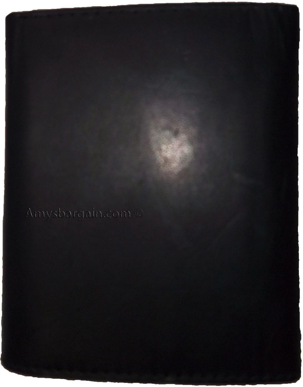 Lot of 2 Men's Genuine Leather Trifold Wallet Black 1 ID 9 card 2 bill slots - Image 12