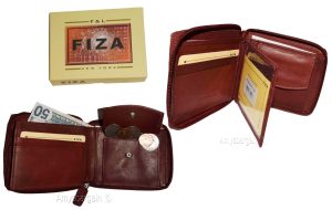 Lot of 2. Men's zip around Leather Wallet. Bifold zip wallet. Fiza wallet in box